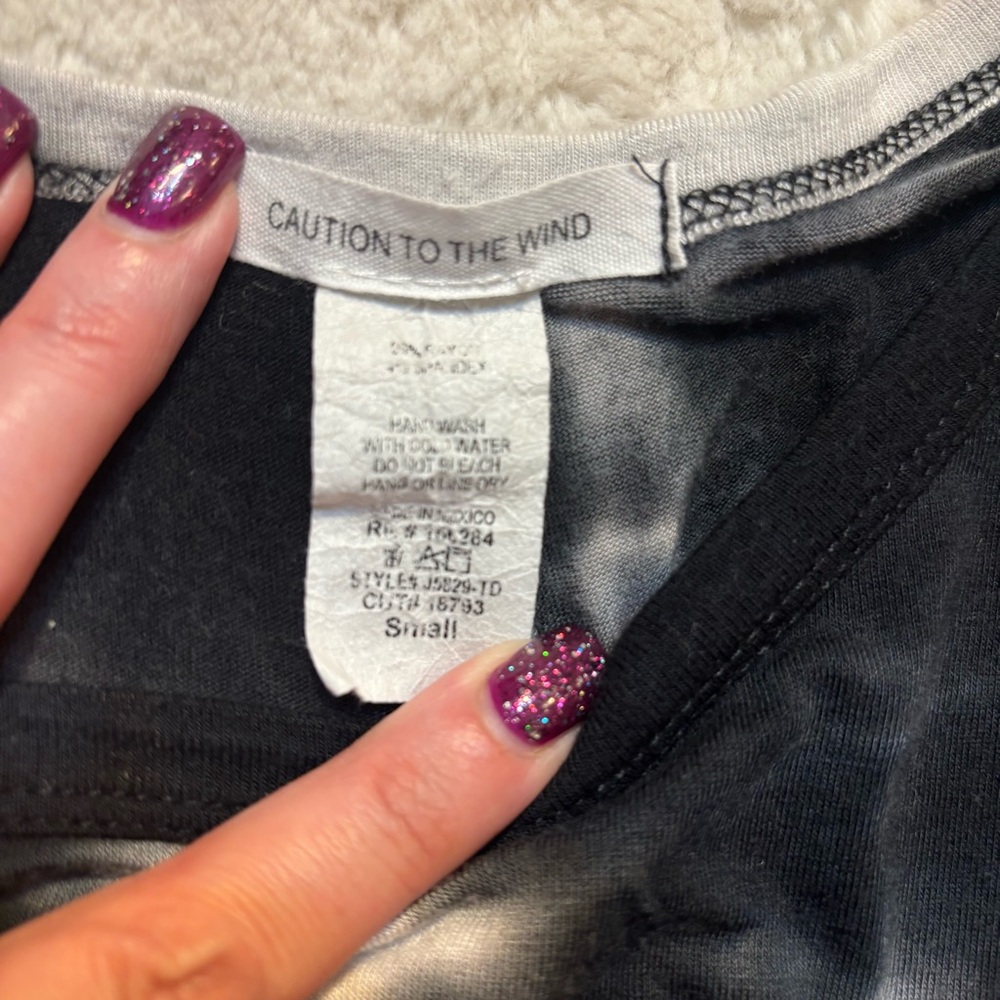 Caution To The Wind Dress Small Black & White Tie-Dye Short Sleeve Midi Hi-Low - Picture 11 of 14